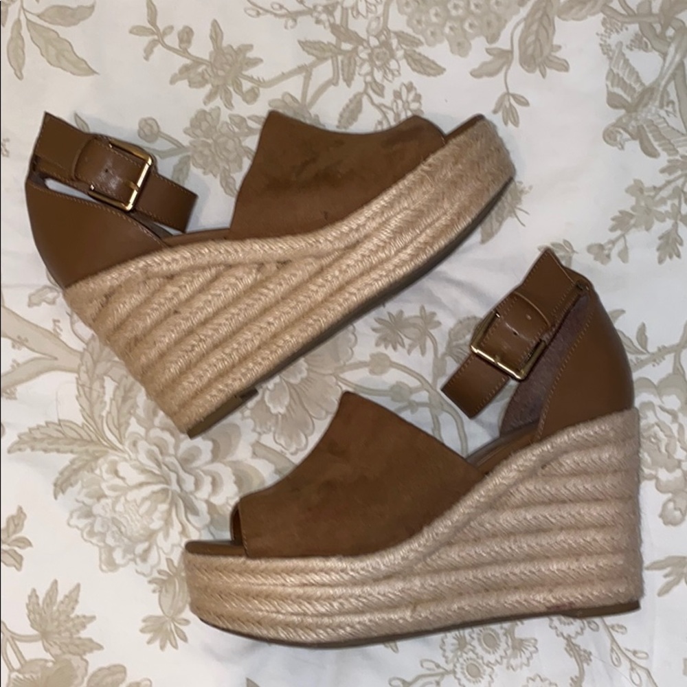 indigo brand brown espadrille wedges
